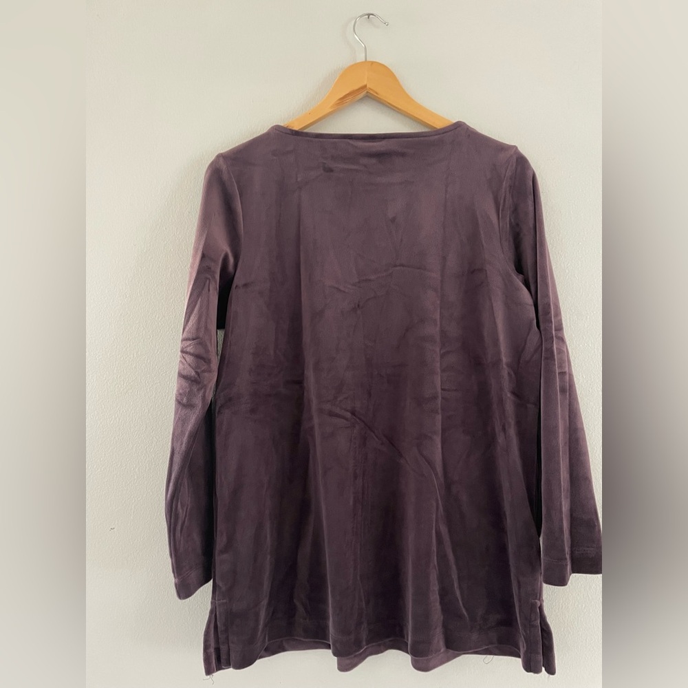 Pure Jill Purple Velour Long Sleeve Sweater - Picture 2 of 6